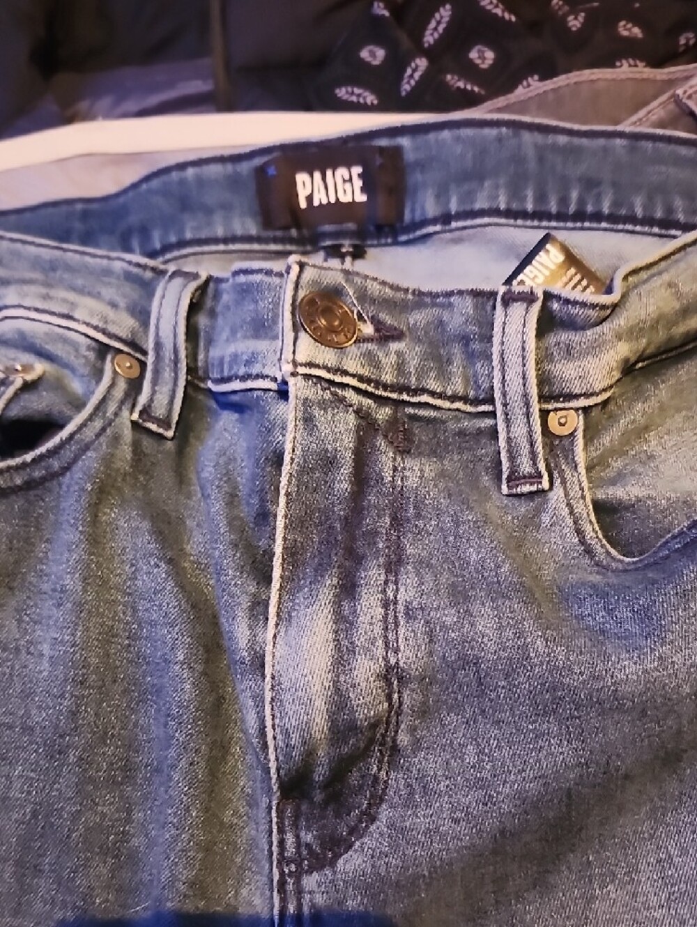 PAIGE Men's Medium Blue Slim Straight Jeans Reg. $2800.00 - Picture 2 of 2